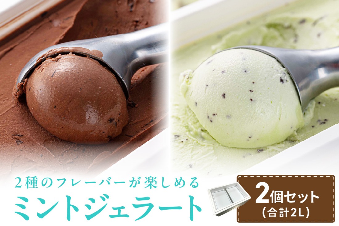 ミントジェラート1L 2種×1個 ( ジェラート アイス アイスクリーム ハッカ チョコ ミント ミントアイス スイーツ チョコチップミント カカオ ふるさと納税 )【007-0038】