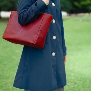 ヌメ革A4トートバッグ（レザー 牛ヌメ革）≪ボルドー≫【hrn15】