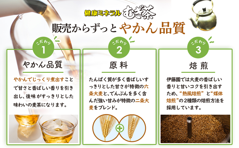 『定期便：全4回』健康ミネラルむぎ茶2L×6本×2箱【500017】