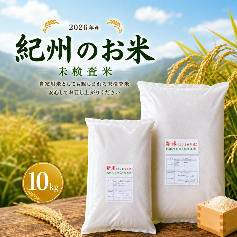 【ふるさと納税】 新米 和歌山 の お米 ( 白米 ) 10kg 2026年産 (未検査米) / キヌヒカリ にじのきらめき 精米 米 こめ 令和8年産 ※2026年8月下旬より順次発送