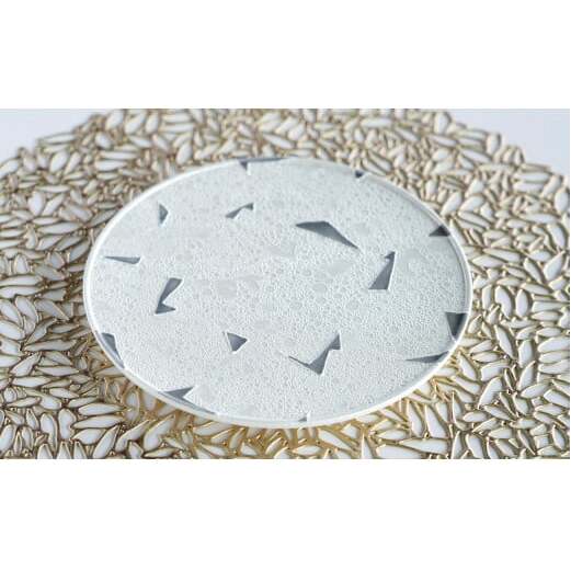 グレー角紋白泡雲銀フラットプレート 2枚セット 松尾陶器 A30-200_イメージ2