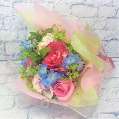 ふるさと納税 須賀川市 産地直送の薔薇【バラの花束プチブーケ&イチジクのコンポート】　ギフト・贈り物に　ばらの生花 |  | 01