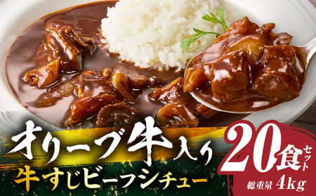 オリーブ牛すじ　ビーフシチュー　200g×20食セット　(総重量4kg)_mk146-244