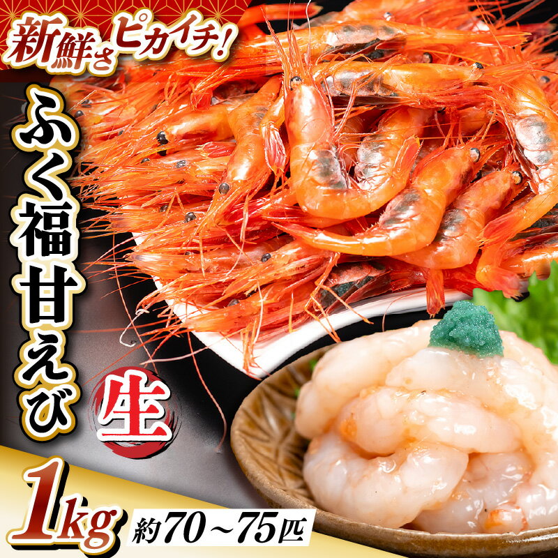 【ふるさと納税】 【先行予約】 漁船からその日の獲れたて甘えびを発送！新鮮さピカイチ！ふく福甘えび（生）1kg 【2026年9月上旬以降順次発送予定】 【甘海老 あまえび アマエビ えび 海老 有頭 刺身 生食 海鮮 海産物 魚介類 新鮮】