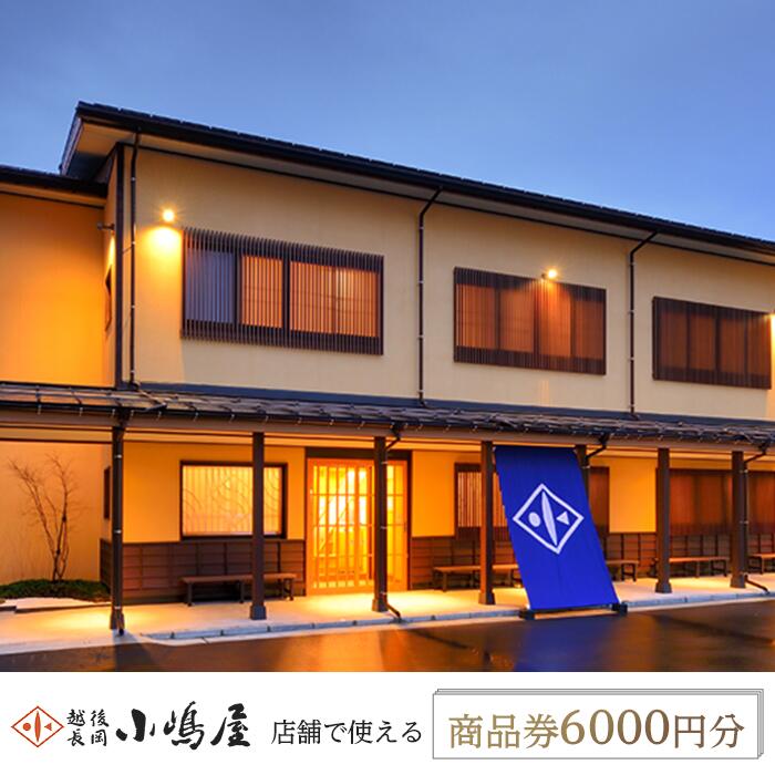 【ふるさと納税】20-05B越後長岡小嶋屋　商品券6000円分（500円×12枚）