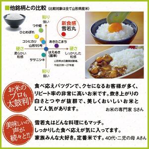 雪若丸 定期便 ( 5kg × 2袋 ) 12回 お届け 米 精米 山形 07-30-061