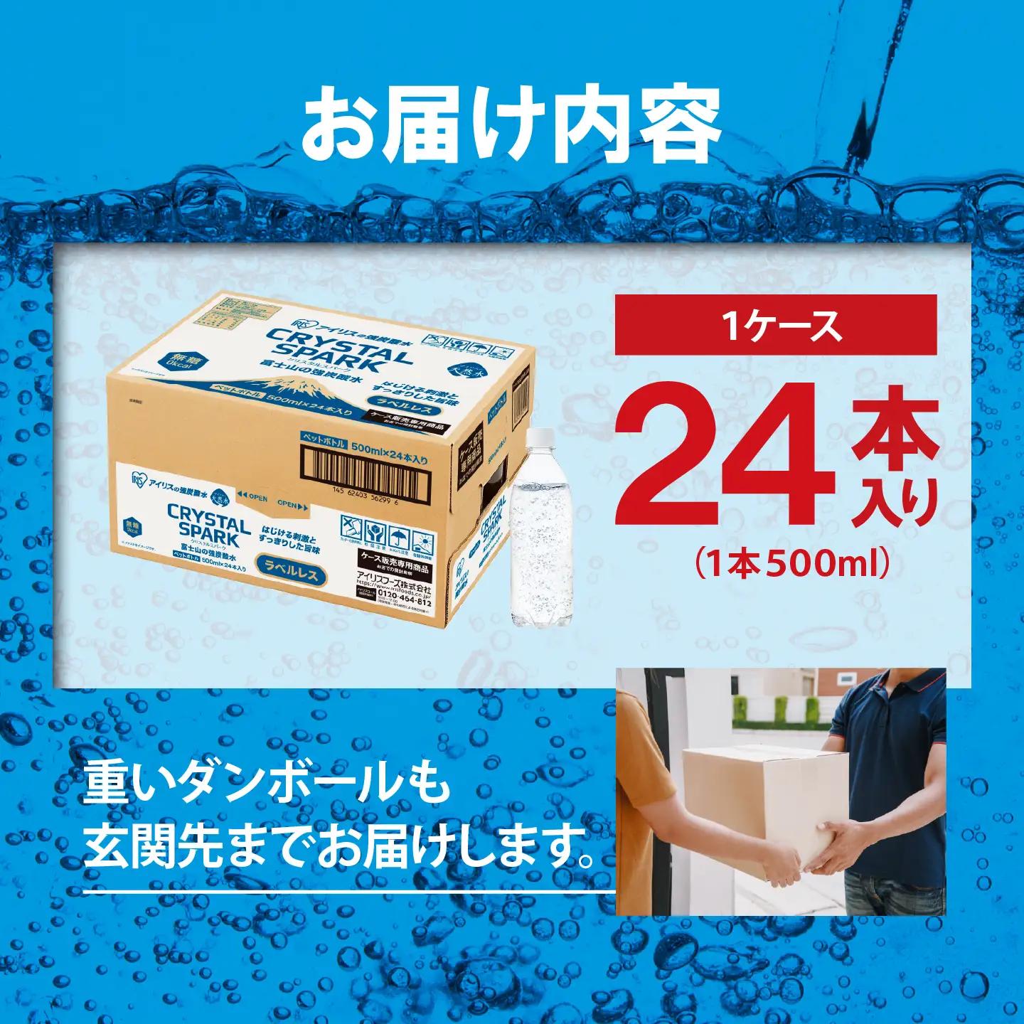 強炭酸水 ラベルレス 6ヶ月定期便 500ml×1箱 24本入 炭酸