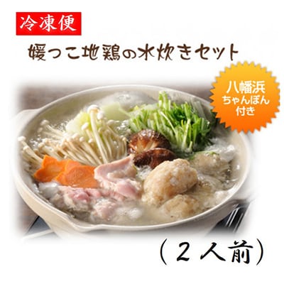 媛っこ地鶏の水炊き2人前セット【E17-5】【配送不可地域：離島】【1186428】