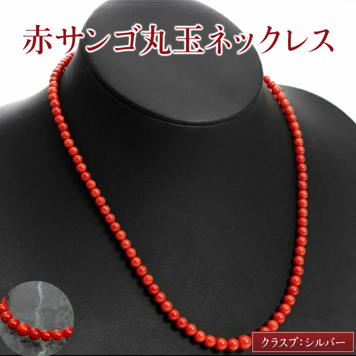 【ふるさと納税】赤珊瑚丸玉 ネックレス ケース付 赤サンゴ 赤 レッド ジュエリー お守り アクセサリー 女性用 レディース おしゃれ 日本産 送料無料 kn012