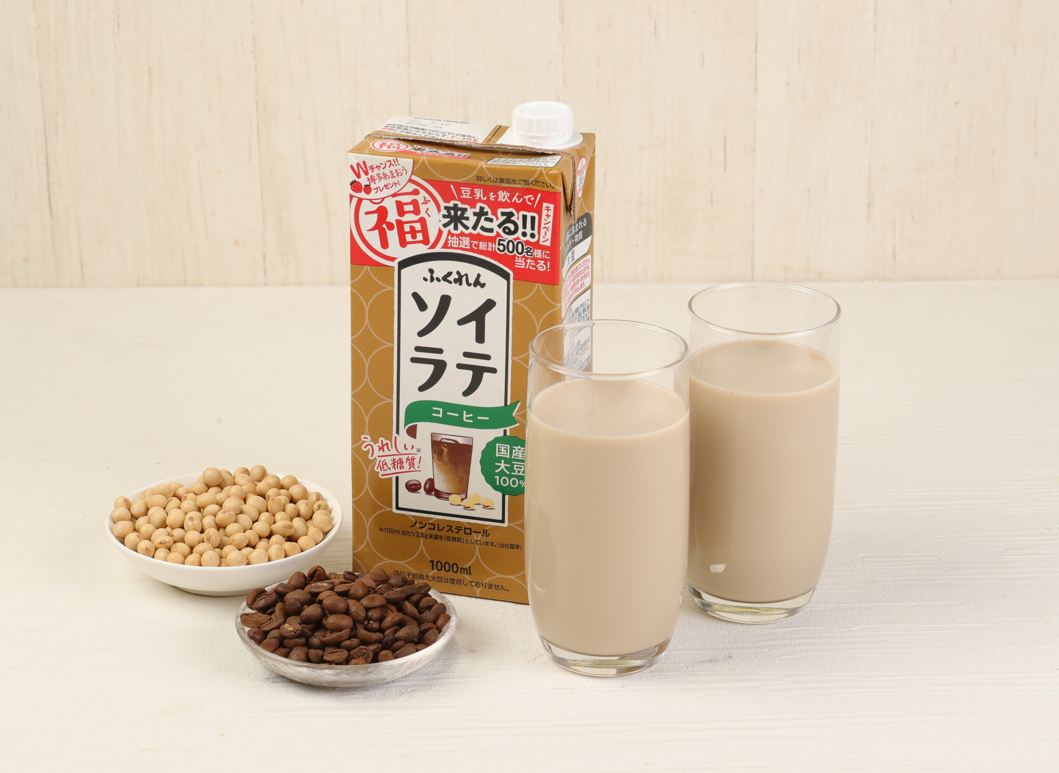 
M278P-2　〈ふくれん〉国産大豆ソイラテコーヒー　1000ml×6本
