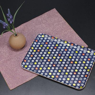 ふるさと納税 海南市 和歌山県海南市 友禅和紙トレー L 39cm 小花 小紋 2枚セット 食洗機対応 おしゃれなトレー |  | 01