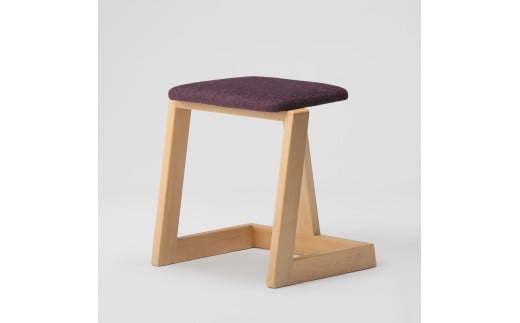 ハンの木の家具 スタッキングスツール（布座）パープル