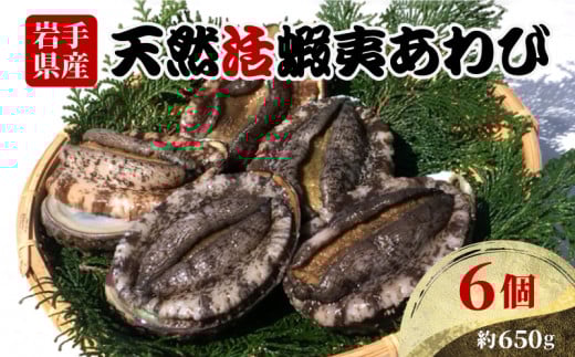 あわび 6個 約650g あわび アワビ 鮑 活あわび Abalone ステーキ バターソテー 正月 お正月 おせち 刺し身 刺身 バーベキュー BBQ ごはん 夕飯 おかず おつまみ 晩酌 米 丼 海産物 海鮮 魚介 魚介類 贈答品 お中元 お歳暮 大船渡 三陸 岩手県 国産
