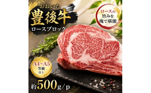 ＜A4～A5＞おおいた豊後牛ロースブロック 約500g/p【1764403】