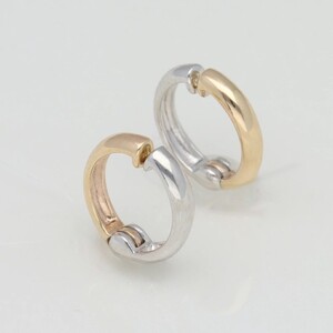 K10(イエロー＆ホワイト)　リバーシブルイヤリング　9000349887