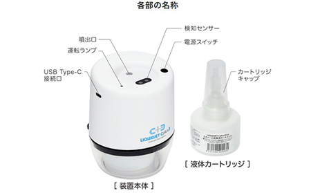 王寺町　アルコール除菌ディスペンサー、リキッドジェットミニ 雑貨 日用品 天平文様 非接触型 噴霧器 世界初 噴出装置 センサー感知 液体 電池駆動 USB駆動 日本製  花鳥文