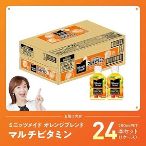 【最速便】コカ・コーラ ミニッツメイド 「オレンジブレンド マルチビタミン」280mlPET 24本 （24本×1ケース） 【 果汁飲料 飲料 オレンジ ジュース ミックス ブレンド PET おやつ 