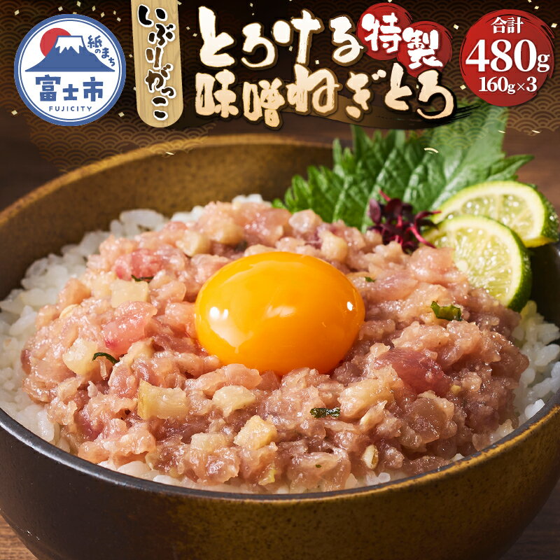 【ふるさと納税】 ネギトロ マグロ 味噌がっこ 160g×3パック 真空袋 特製 とろける いぶりがっこ 酒盗 とろがっこ 魚 海鮮 冷凍 富士市 [sf067-016]