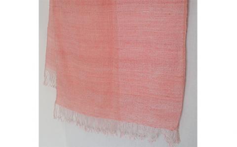 手織り草木染め手紡ぎ真綿糸とピュアカシミヤのストール（箱無しサイズ変更）