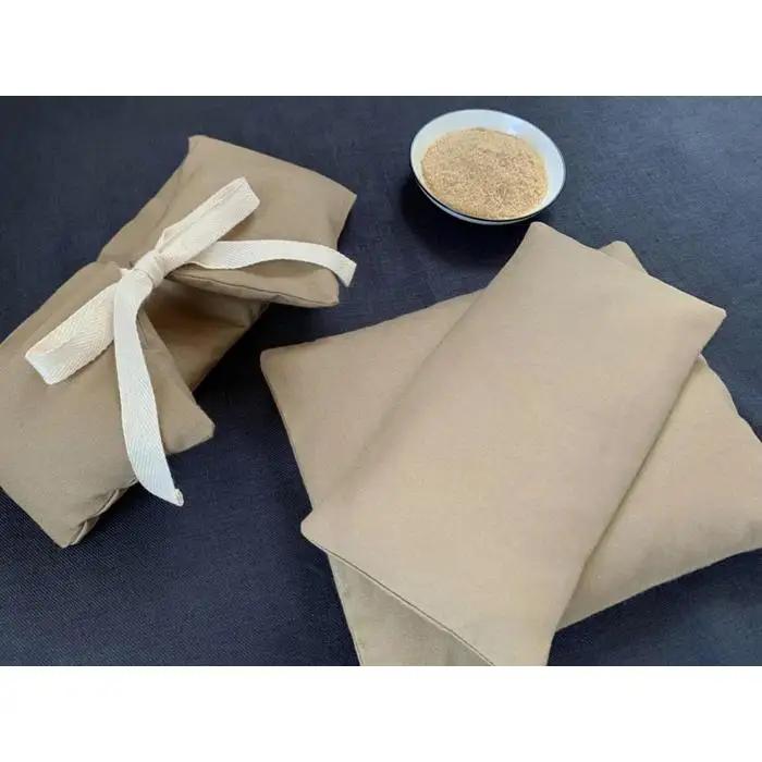 《３点セット　大判／首・肩用／目元用》魚沼産コシヒカリで作った米ぬか・玄米カイロ  キャメル【米ぬか 玄米 魚沼産コシヒカリ カイロ 天然素材 ギフト 雑貨 日用品 セット】