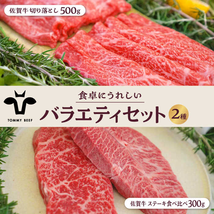 【ふるさと納税】【牧場直送】佐賀牛 食卓にうれしいバラエティ セット （切り落とし 500g＆ステーキ食べ比べ 300g）【佐賀セントラル牧場】佐賀牛 和牛 詰め合わせ 牛肉 肉 お肉 セット 食べ比べ 和牛 ステーキ 切落し 佐賀県 白石町 [IAH203]