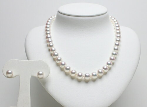 【ふるさと納税】 真珠 ネックレス ピアス セット 9.0-9.5mm K14 WG 大粒 希少 アコヤ真珠 アクセサリー ファッション ジュエリー akoya パール 高級 プレゼント 贈り物 贈答品 お祝い 誕生日 記念日 冠婚葬祭 結婚式 卒業式 入学式 三重県 伊勢 志摩 南伊勢町 パールハヤシ