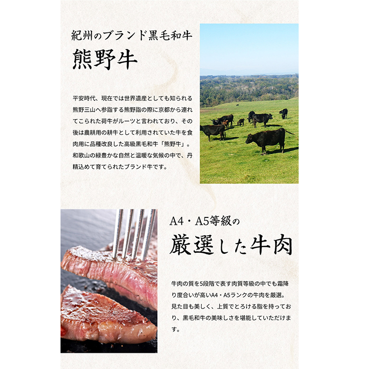 熊野牛A4以上ヒレシャトーブリアンステーキ100g×2枚＆霜降りサーロインステーキ180g×2枚
※着日指定不可_イメージ3
