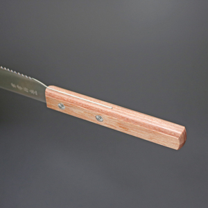 兼常作 波刃スプレッドナイフ 赤合板柄 専用ケース付