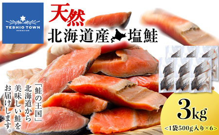 ☆北海道産 塩サケ切り身 3kg さけ 冷凍 塩鮭 塩漬け 切り身 北海道ふるさと納税