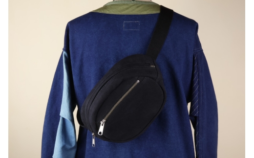 ボディバッグ エッグ [アトリエSASSA 富山県 朝日町 34310572-bk] ボディバッグ 鞄 かばん カバン 帆布 革 おしゃれ 手作り シンプル レザー