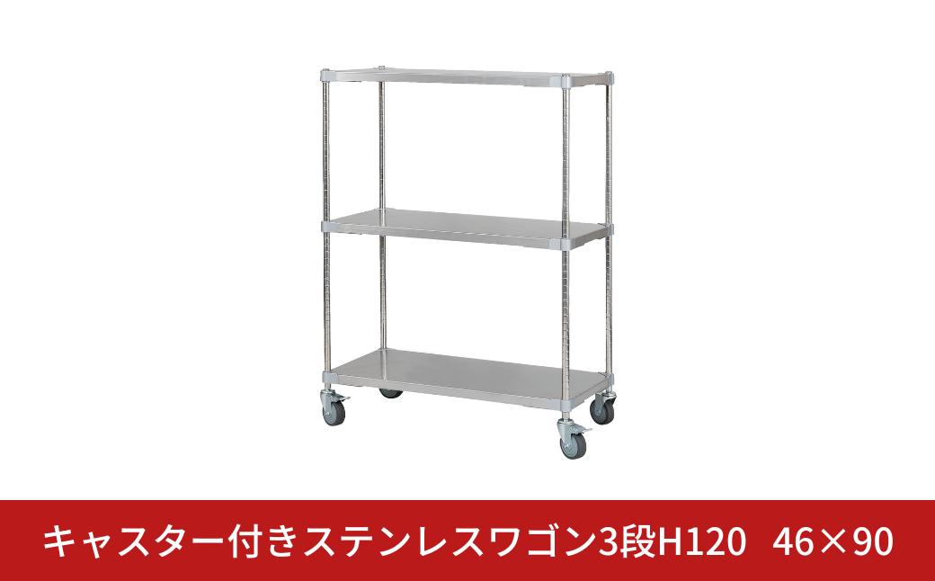 
            キャスター付きステンレスワゴン3段H120 46×90 PROFACE プロフェイス 冷蔵 冷凍 クリーン 組立式 燕三条製 【367S002】
          