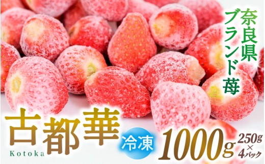 ブランド苺 冷凍 古都華 約1kg [250g×4パック] 【2026年5月上旬～6月下旬に順次発送】／ 若手農家 地域応援 古都華 いちご 冷凍いちご イチゴ 苺 奈良 奈良県産いちご 葛城市 産直 高級 甘い 濃厚 あかい フルーツ 限定 果物 旬 スイーツ ギフト ふるさと納税 人気 ランキング 1位【smlk030】