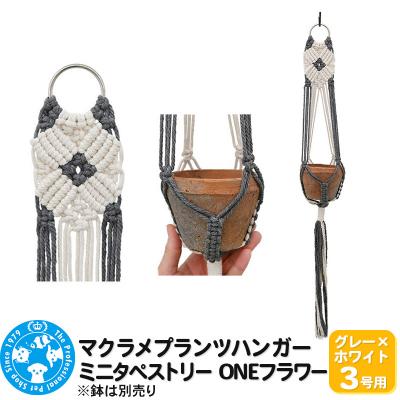 ふるさと納税 邑楽町 マクラメプランツハンガー ミニタペストリー ONEフラワー 3号用|09_chm-d10101aj