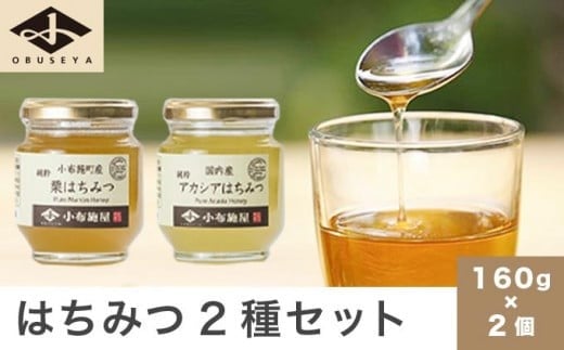 
             国産 はちみつセット ( 栗・りんご ) 160g × 2種 ［小布施屋］ 蜂蜜 ハチミツ 長野県産 お取り寄せ 詰め合わせ 詰合せ ［A-301］
          