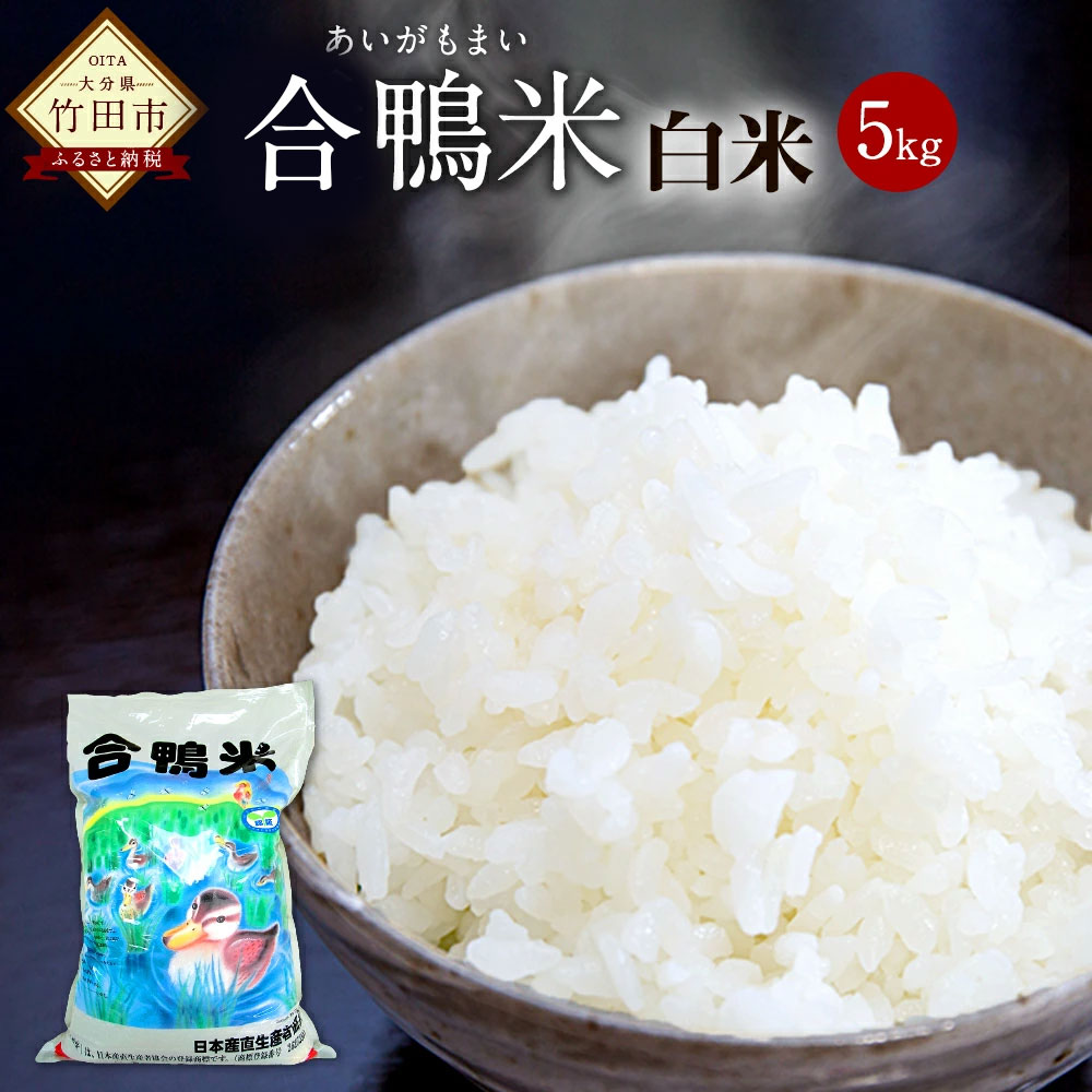 【ふるさと納税】〈令和7年産〉 合鴨米 白米 5kg 送料無料 ナツホノカ うるち精米 祖母山 ミネラル 天然地下水 大分県産【2025年10月上旬～2026年10月上旬発送予定】