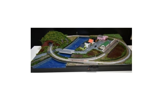 ＜Nゲージ＞1/150　鉄道ジオラマレイアウト単線 90×60cm 引込駅(照明付き)ポイント手動【1662233】