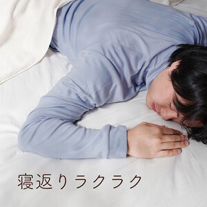 moun　プルオーバー　メンズパジャマ　綿モダール　日本製　Mサイズ　Lサイズ（ブルー） Mサイズ