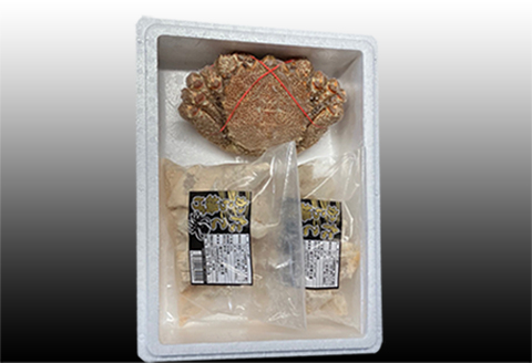毛かに400g前後～550g前後×1尾、たこ唐揚げ250g×2P C-76046