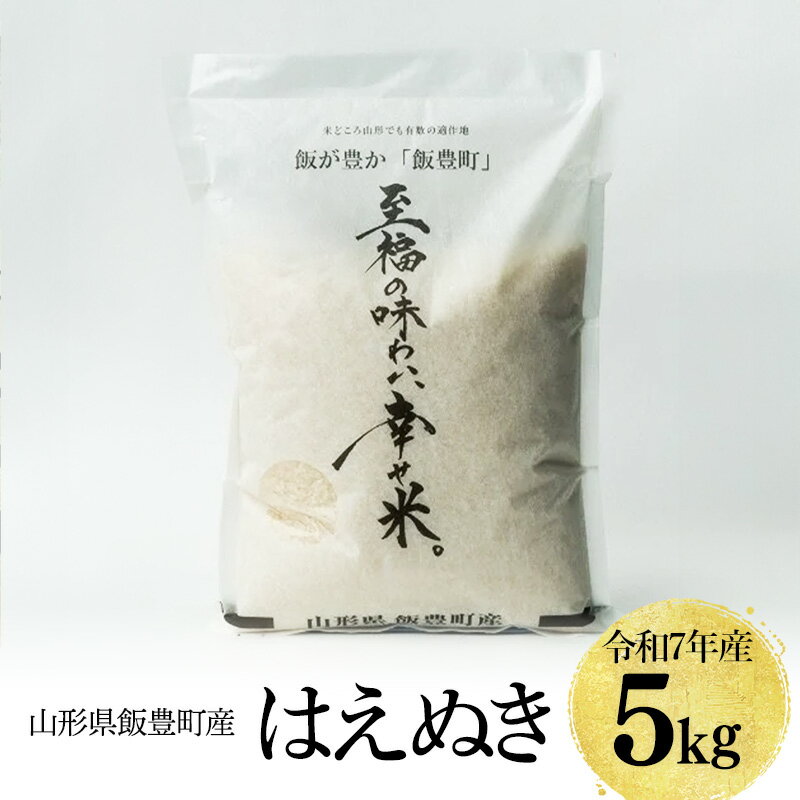 【ふるさと納税】至福の味わい、幸せ米　はえぬき 5kg(R7年産）