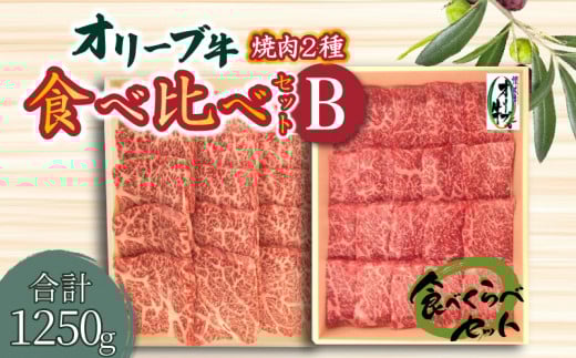 【ふるさと納税】オリーブ牛 焼肉二昧食べ比べセットＢ 国産牛 肩ロース モモ肉 赤身 父の日