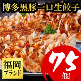 【令和6年1月中に終了】【訳あり75個】【福岡ブランド】博多黒豚一口生餃子県産ラー麦(大野城市)【配送不可地域：離島】