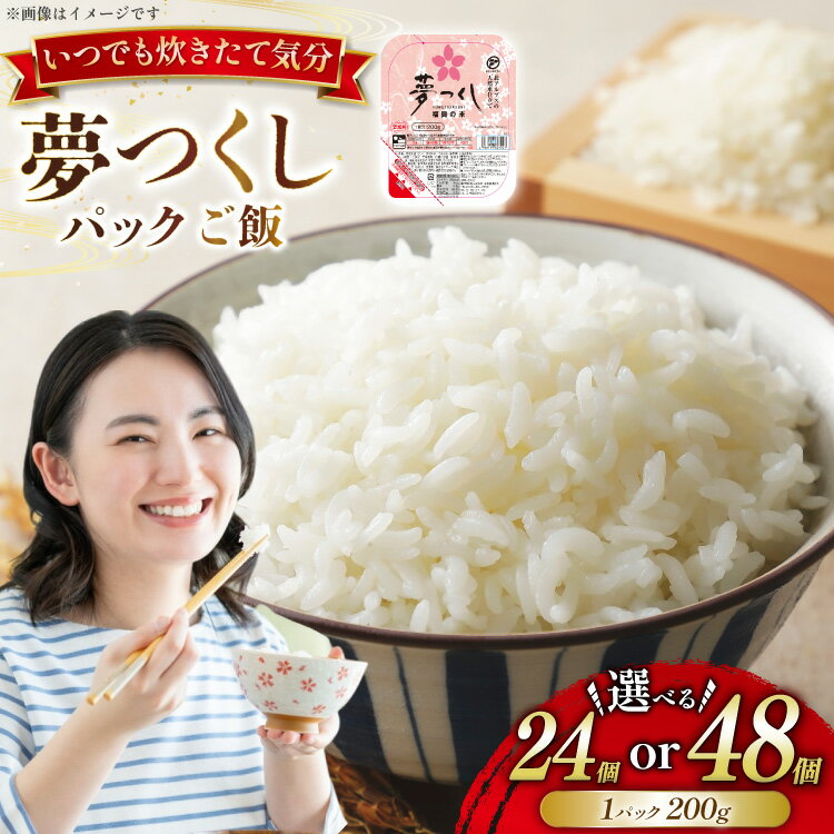 【ふるさと納税】 パックご飯 200g 夢つくし 選べる 24個 48個 無添加 [東福岡米穀 福岡県 宇美町 um40beh030002] パックごはん パックライス 無菌 国産 米 レンジ 簡単 便利 防災食 保存食 備蓄 ローリングストック