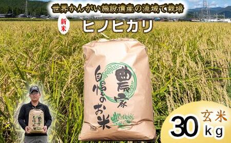 【玄米】令和7年度産 ヒノヒカリ 八千種米 お米 30kg ごはん 兵庫県産 世界かんがい施設遺産登録『西光寺野疏水路』