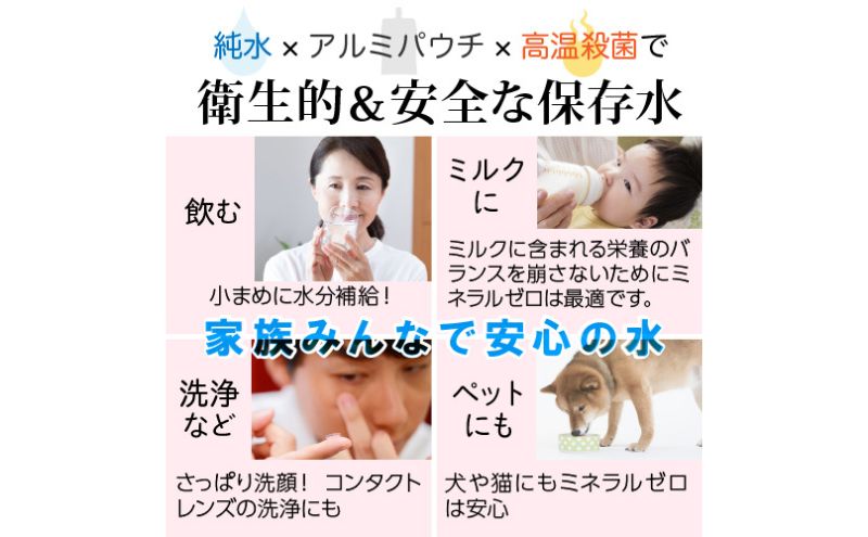 水 保存水 ミネラルゼロの5年保存水 550mL×20本 (10本入り1箱×2) 非常用 備蓄水 赤ちゃん用ミルクに利用 アルミパウチ容器 長期保存 子ども 子供 高齢者 ペット 手洗い 災害時 防災