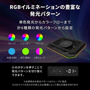 Owltech 最大3500rpm ターボファン搭載 RGBイルミネーション対応 タッチパネル搭載 ゲーミング ノートPCクーラー EXTREME COOL OWL-TGNC-RGB【 ガジェット 海