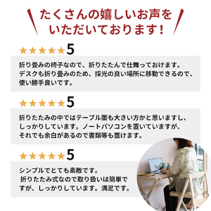 デスクチェアセット ホワイト 白 折りたたみ デスク チェア セット 机 椅子 いす 木製 折りたたみデスク&チェアセット 折りたたみデスク 折りたたみ椅子 インテリア 家具 テレワークチェア リモー