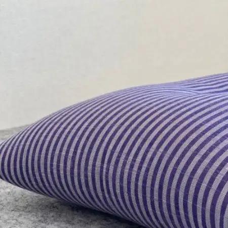 綿まくら(35×55cm)会津木綿ストライプ紫　【あきる野の匠仕立て】【1737272】