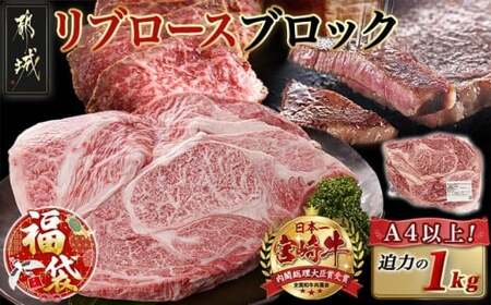 【福袋★2026】宮崎牛リブロースブロック(1kg)_AD-N405-F2026