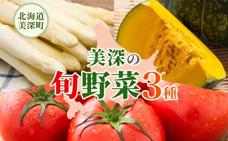 
            年3回定期便 2026年発送 美深の旬の野菜セット ホワイトアスパラ フルーツトマト トマト カボチャ かぼちゃ くりゆたか 秀品 産地直送 野菜 旬 食材 アレンジ 旬の野菜 みずみずしい フレッシュ お取り寄せ 北海道 美深町 [№5894-0648]
          