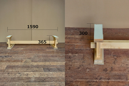 無垢材ベンチシート脚 《幅159cm×高さ36.5cm×奥行30cm》 家具 インテリア ハンドメイド DIY 脚のみ 足 あし 木製 吉建 新潟県加茂市